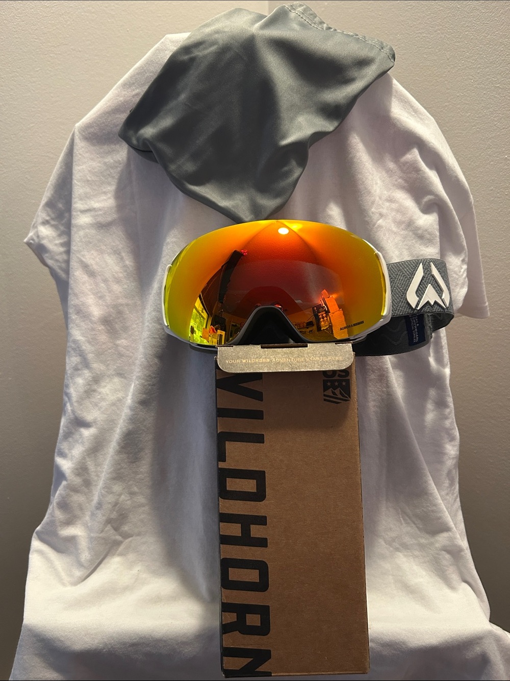 Olympus Men’s Goggles with Red-Orange Mirrored Lens and Black Strap